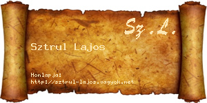 Sztrul Lajos névjegykártya
